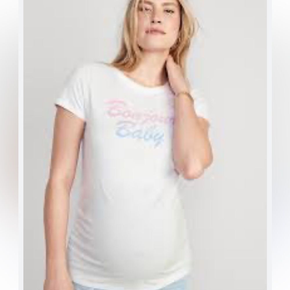 Old Navy Maternity Graphic Side-Shirred T-Shirt Size Medium